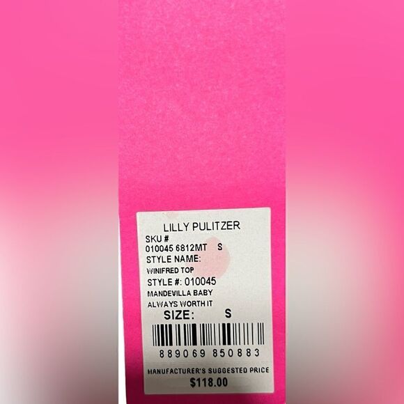 NTW Lilly Pulitzer Winifred top mandevilla baby size small - Picture 6 of 6